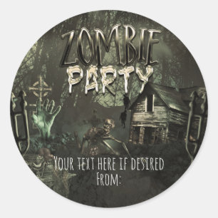 Sticker Rond Zombies Anniversaire Fun Favoriser