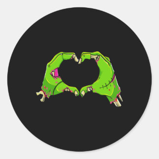 Sticker Rond Zombies cardiaques Halloween Amusant Amour Horreur