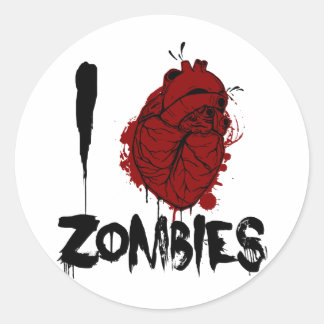 Sticker Rond zombis sanglants du coeur i