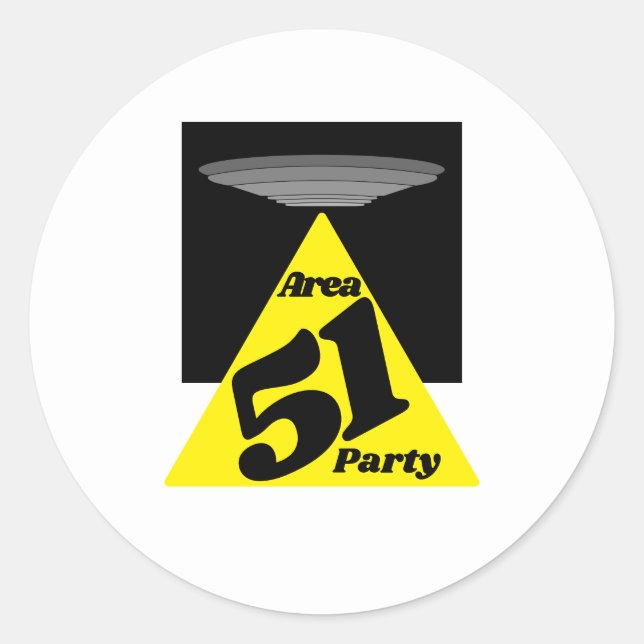 Sticker Rond Zone 51 OVNI, Anniversaire (Devant)