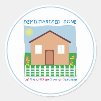 Sticker Rond Zone démilitarisée de sécurité Enfants Paix DMZ