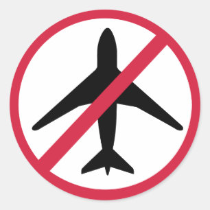 Sticker Rond Zone d'exclusion aérienne Avion