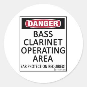 Sticker Rond Zone d'exploitation Bass Clarinet