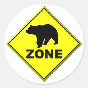 Sticker Rond Zone d'ours
