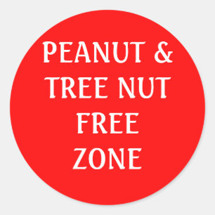 Sticker Rond Zone sans arachide et noix d'arbre
