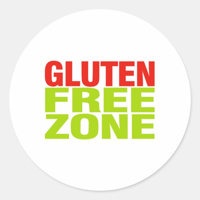 Sticker Rond Zone sans gluten (maladie coeliaque) (Devant)