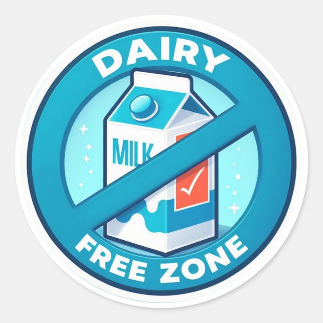 Sticker Rond Zone sans produits laitiers (Devant)