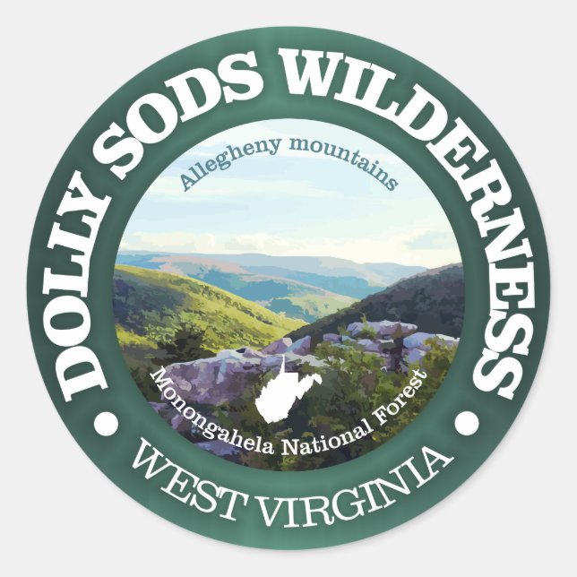 Sticker Rond Zone sauvage Dolly Sods (Devant)
