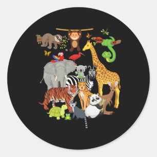 Sticker Rond Zoo Animaux Faune Py Zoo Jour 26 Animaux