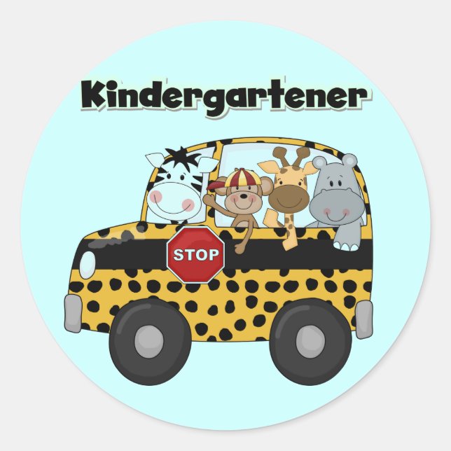 Sticker Rond Zoo Animaux Maternelle (Devant)