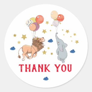 Sticker Rond Zoo merci autocollant, Circus