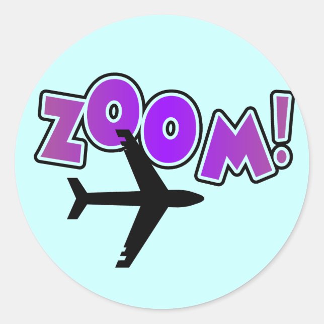 Sticker Rond Zoom T-shirts et cadeaux d'avion (Devant)