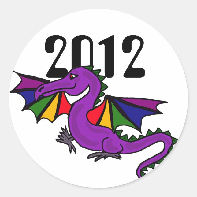 Sticker Rond ZZ - Année du dragon Sicker (Devant)