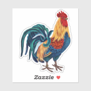 Sticker Rooster Coloré