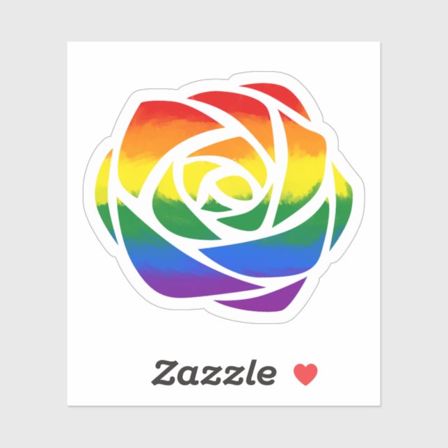 Sticker Rose arc-en-ciel (Feuille)