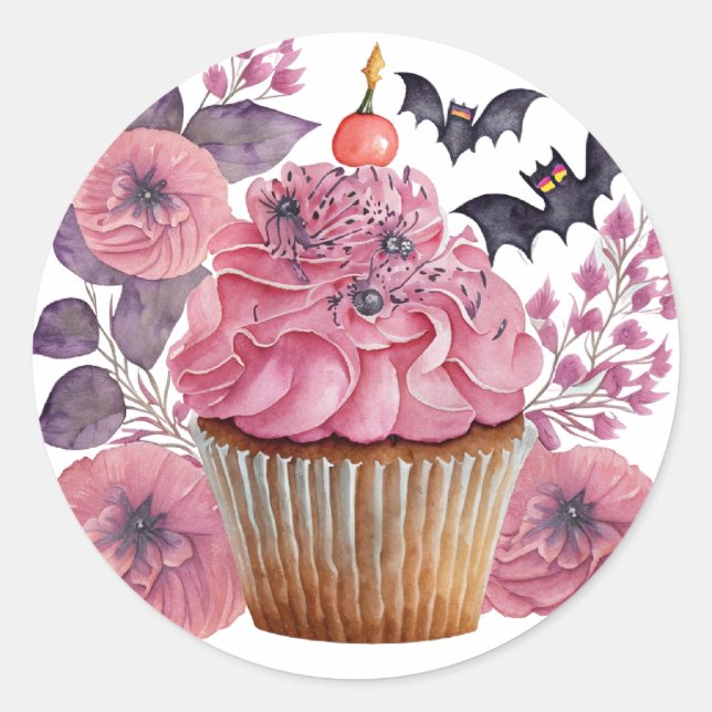 Sticker Rose avec Fleur et Chauve-souris  (Devant)