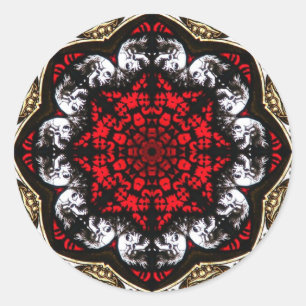 Sticker Rose crâne baroque
