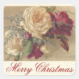 Sticker Rose de Noël vintage victorien