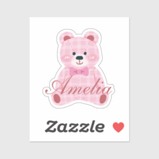 Sticker Rose En vichy Teddy