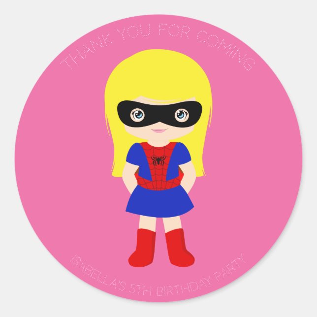 Sticker rose fête d'anniversaire pour les filles s (Devant)