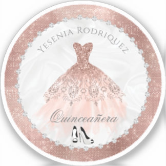 Sticker Rose Gold Diamond Sparkle Glam Quinceanera