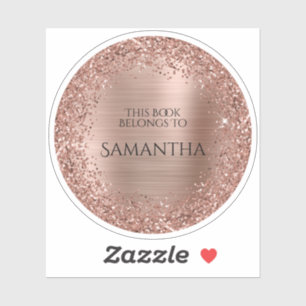 Sticker Rose Gold Pailleté Feuille D'aluminium Ce Livre Ap