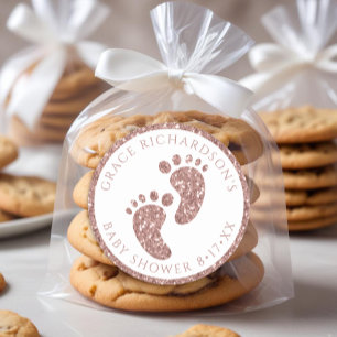 Sticker rose Gold Parties scintillant Baby shower 
