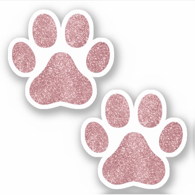 Sticker Rose Gold Parties scintillant Empreintes de pattes (Devant)
