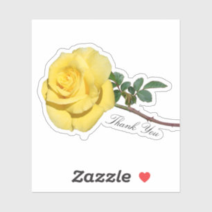 Sticker rose jaune personnalisé