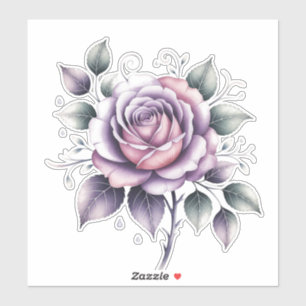 Sticker Rose lavande belle aquarelle élégante moderne