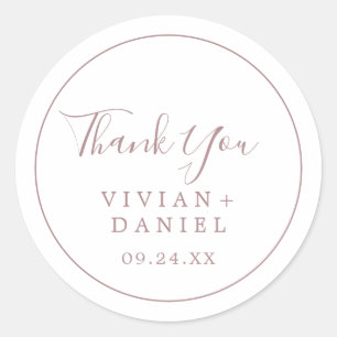 Sticker Rose minimal Merci Or Mariage Favor Sticke