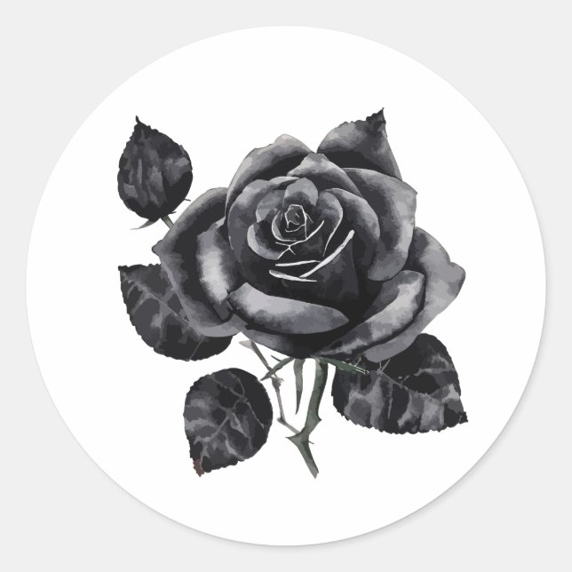 Sticker Rose noir (Devant)