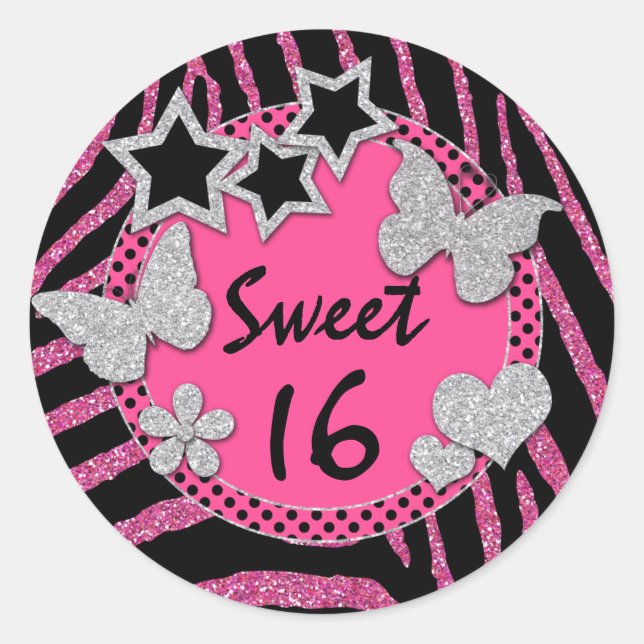 Sticker rose noir argent Parties scintillant FAUX  (Devant)