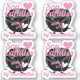 Sticker Rose noir moderne fait avec chandelles de soja ros