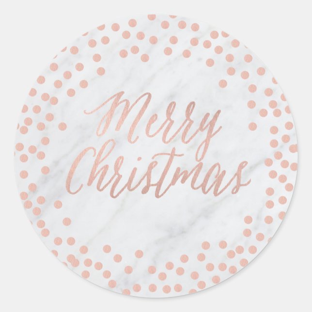 sticker rose or et marbre "Joyeux Noël" (Devant)
