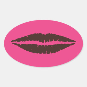 Sticker rose ovale Brown au chocolat