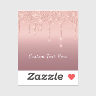 Sticker rose Parties scintillant or avec nom de te