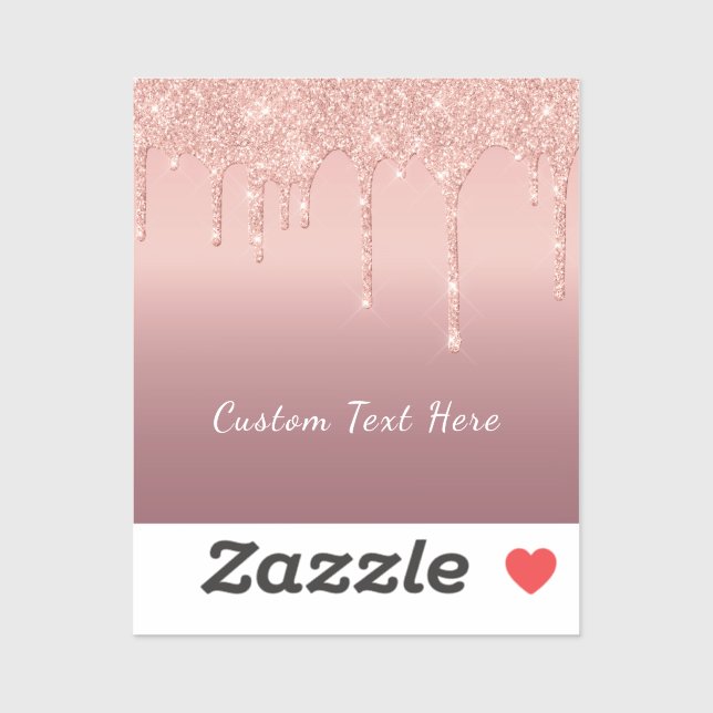 Sticker rose Parties scintillant or avec nom de te (Feuille)