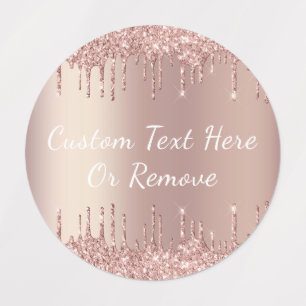 Sticker rose Parties scintillant or avec nom de te
