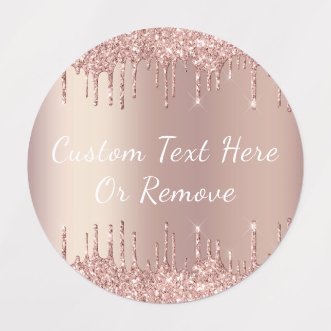 Sticker rose Parties scintillant or avec nom de te (Design 3)