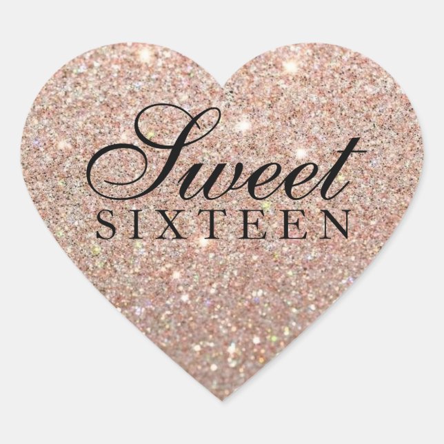 Sticker - Rose Parties scintillant or Fab Sweet 16 (Devant)
