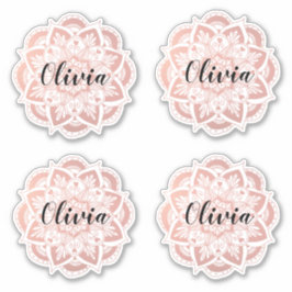 Sticker Rose personnalisé Gold Mandala Nom personnalisé