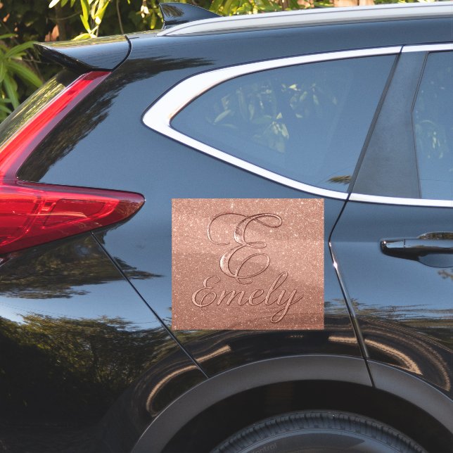 Sticker Rose personnalisé Parties scintillant Gold Design  (Coté voiture)