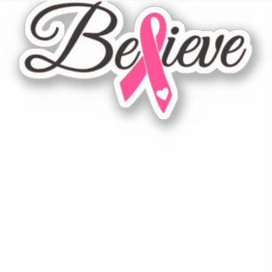 Sticker Rose Ribbon Breast Cancer Awareness
