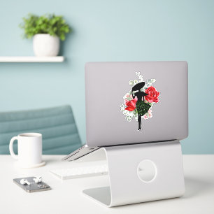 Sticker Rose Rouge et Coutume de Mode