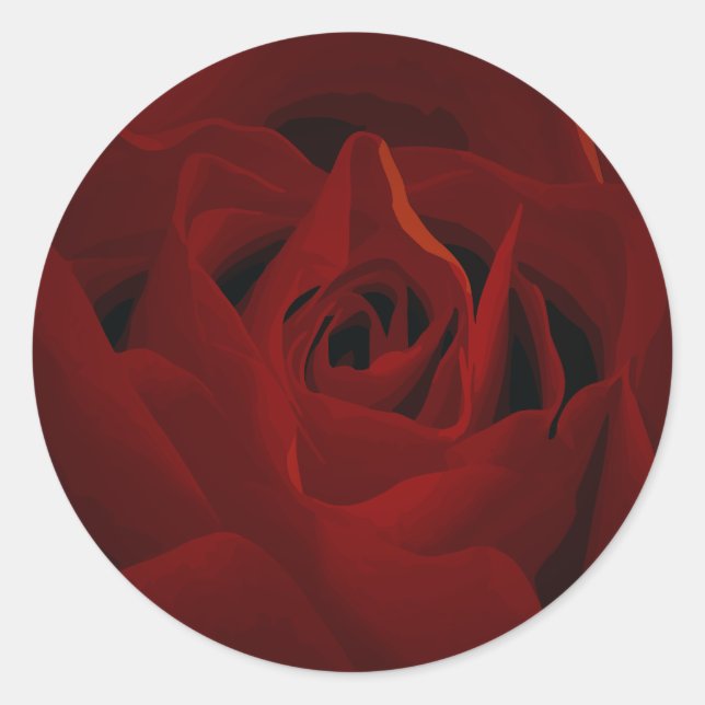 Sticker Rose rouge profond (Devant)