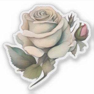 Sticker Rose Vintage Élégant