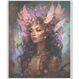 Sticker Rose violet Fairy Queen Imaginaire Art