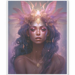 Sticker Rose violet Fairy Queen Imaginaire Art