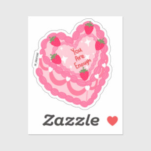 Sticker Rose Vous Êtes Assez Vintage Gâteau Coeur